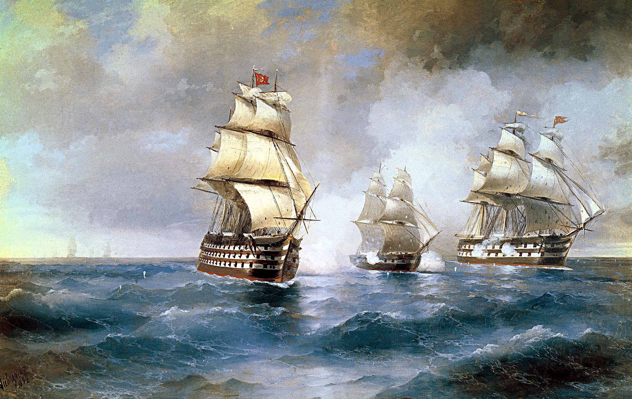 Ivan Aivazovsky Two Turkish Ships